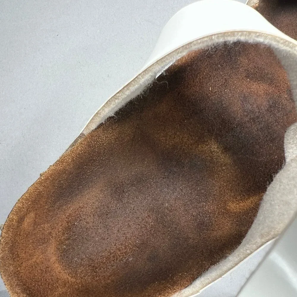 Birkenstock‎ Women's Size 7 Mayari White Patent Leahter Birko-Flor Sandals
